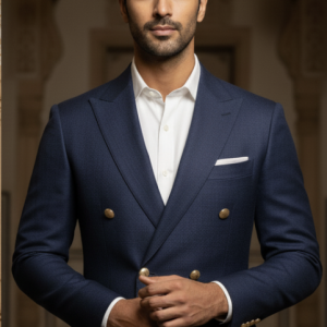 Navy Double-Breasted Blazer